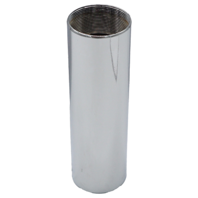 Polished chrome escutcheon tube.