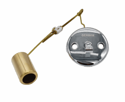 Bright chrome face plate trip lever with solid brass bucket and threaded brass linkage.