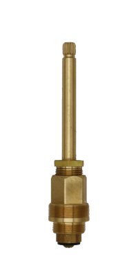 Bright brass stem with black washer and brass screw.