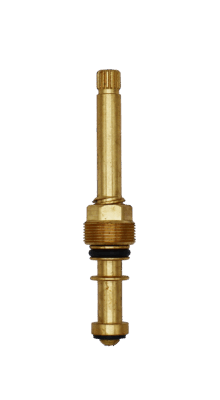 Brigth brass stem unit with black rubber o-ring and black rubber washer & brass screw.