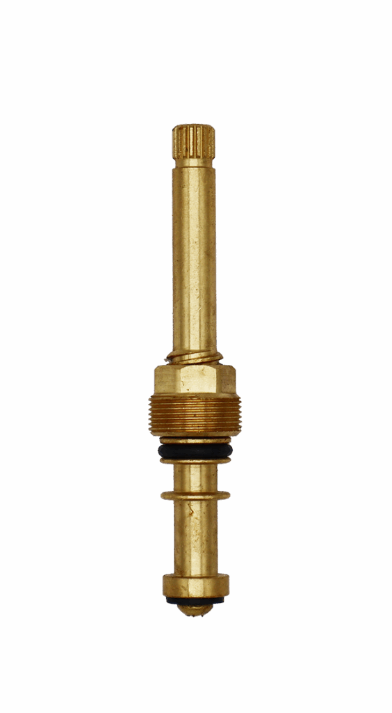 Brigth brass stem unit with black rubber o-ring and black rubber washer & brass screw.