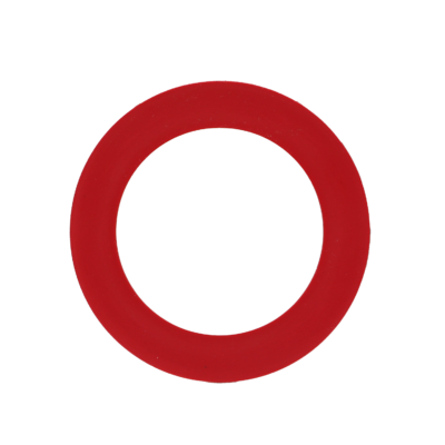 Thin round red rubber seal.