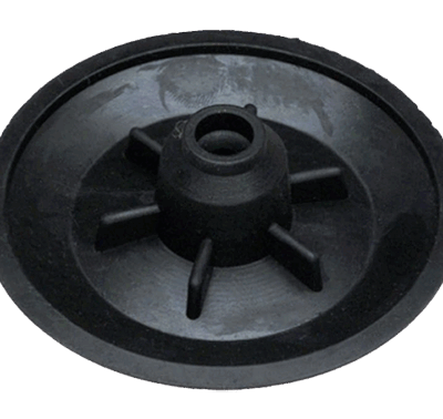 Black ruber disc that snaps on to flush valve to create a seal to prevent toilets from leaking into the bowl.
