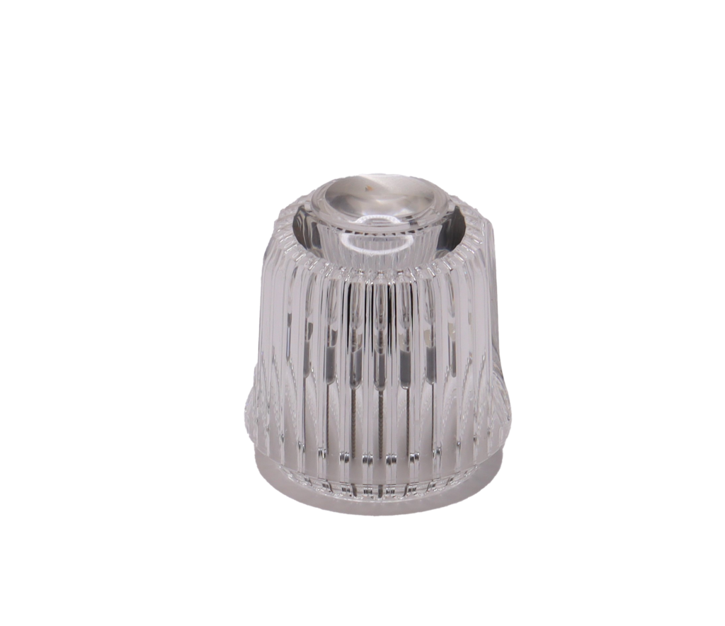 Clear acrylic knob handle with chrome index.