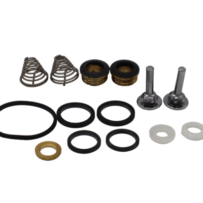 Stainless springs brass seats polished chrome cam shafts black ruber orings and white plastic washer.