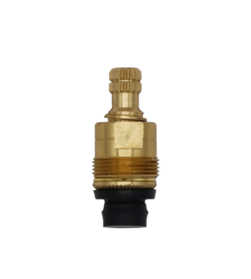 Bright brass stem with black rubber top hat washer.