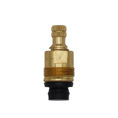 Bright brass stem with black rubber top hat washer.