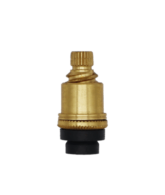 Yellow brass stem with black top hat washer.