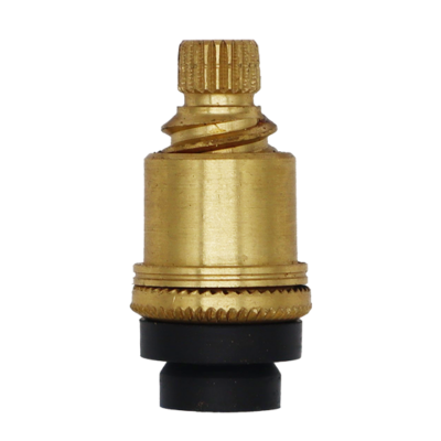 Yellow brass stem with black top hat washer.