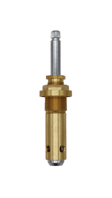 Polished chrome stem bright brass body and nut with thick rubber o-ring.