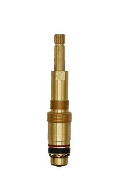 Bright brass stem with brass washer black rubber washer stainless wave washer and brass screw.