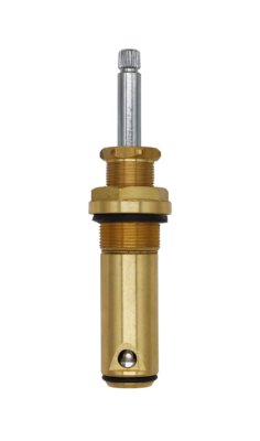 Brass body with chrome plated stem with black rubber o-rings.