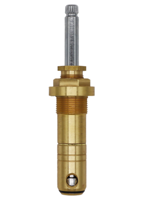 Bright brass body with chrome stem black rubber o-ring and washer with brass screw.