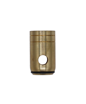 Brass stem barrel with black rubber o-ring.