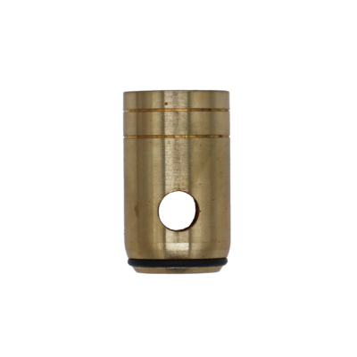 Brass stem barrel with black rubber o-ring.