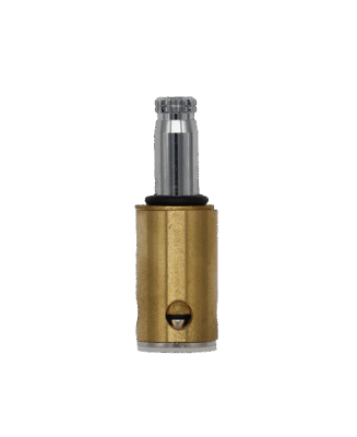 Bright brass barrel with polished chrome stem and black oring.