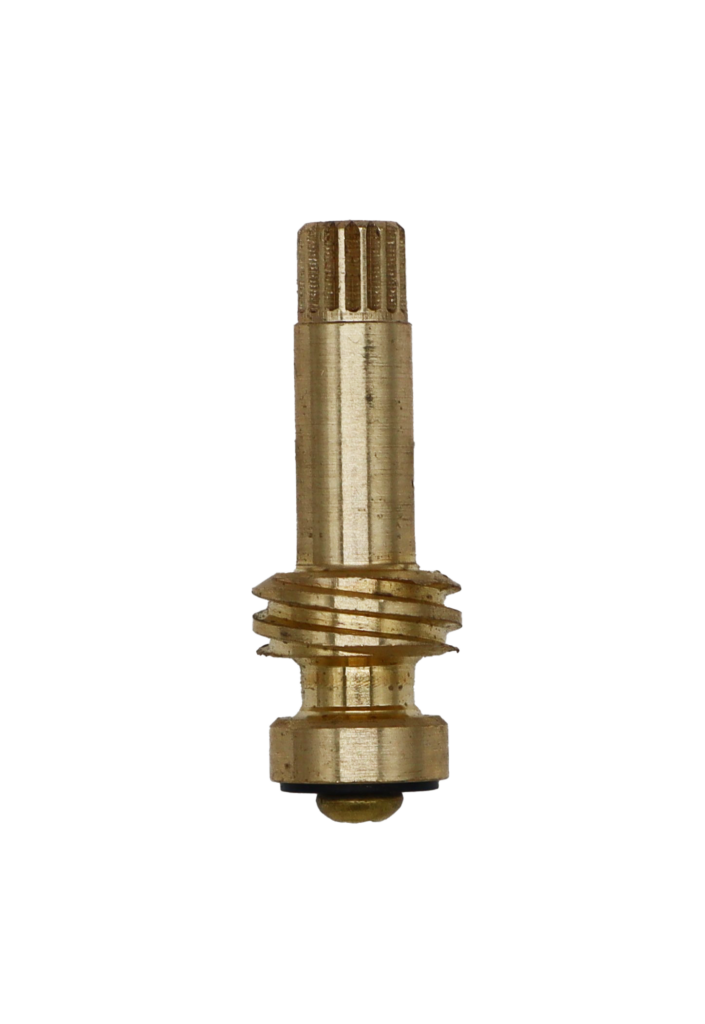 brass stem with black rubber washer with brass screw.