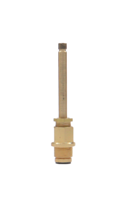 Bright brass stem with black rubber washer and brass screw.
