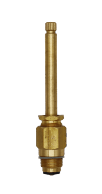 Bright brass stem unit with grey fibre washer and black rubber washer.