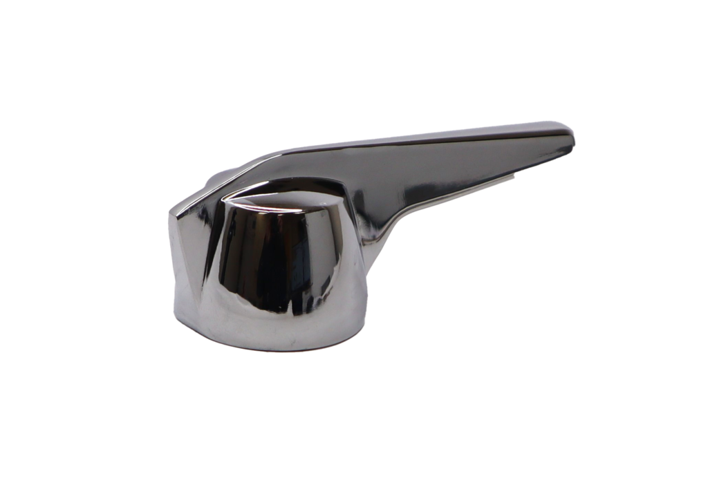 Bright polished chrome ada compliant shower handle.