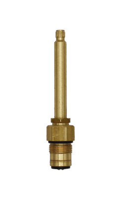 Bright brass stem with black oring and washer with brass screw.