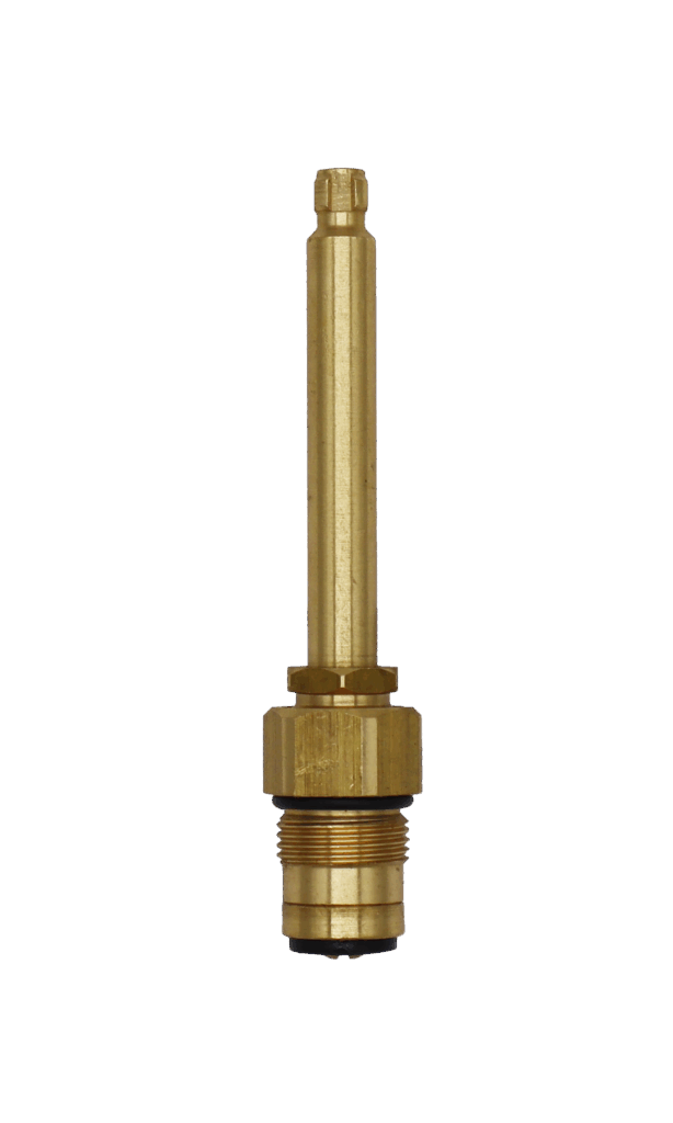 Bright brass stem with black oring and washer with brass screw.