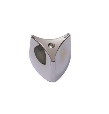 Polished chrome metal 3 sided handle with stainless screw.
