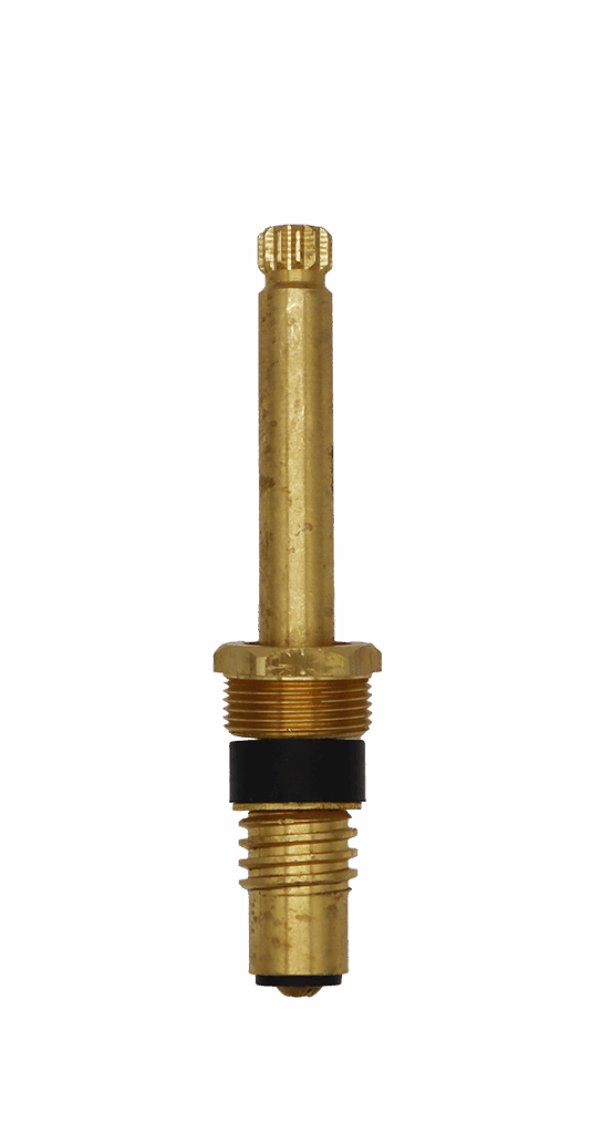 Bright brass stem nut and washers with black packing and black bottom washer.