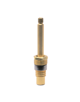 Bright brass stem bonnet nut screw and blakc rubber bottom washer and black faucet stem packing.