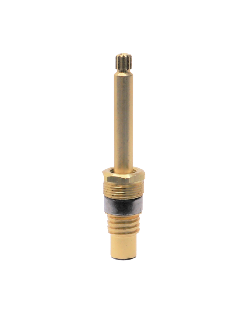 Bright brass stem bonnet nut screw and blakc rubber bottom washer and black faucet stem packing.