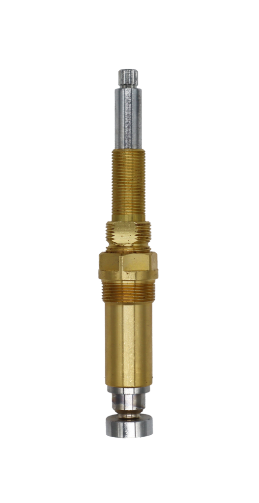 Brass body polished chrome stem with black rubber washer brass screw.