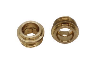 Bright brass faucet seats with male threads.