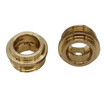 Bright brass faucet seats with male threads.