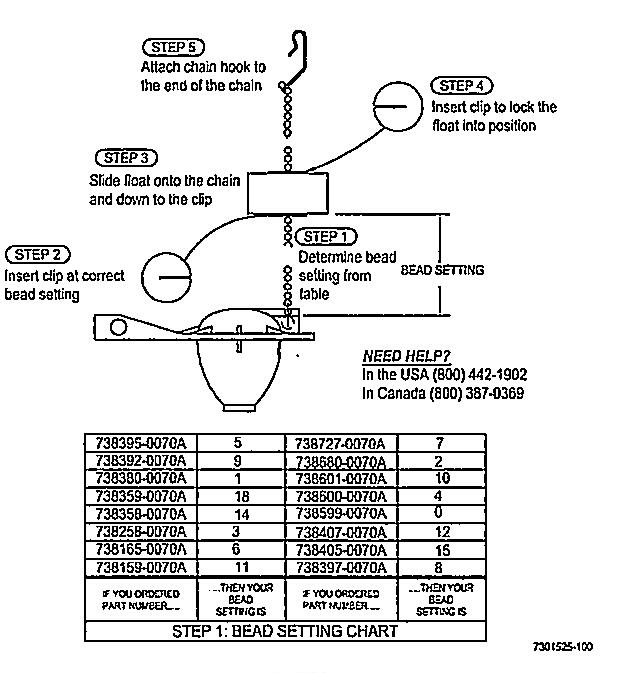 Black and white instructions for flapper adjustments.