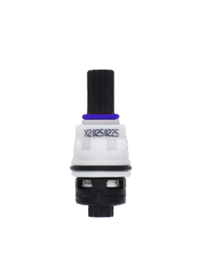 White plastic cartridge with blue index.