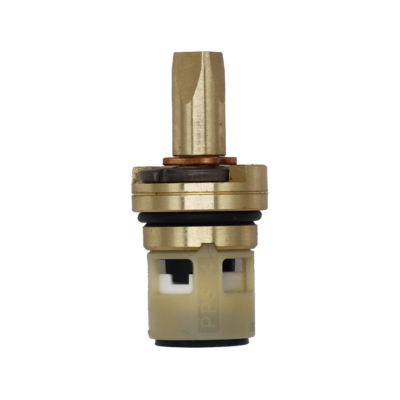 Brass color with tan plastic bottom and black o-ring and black seal.