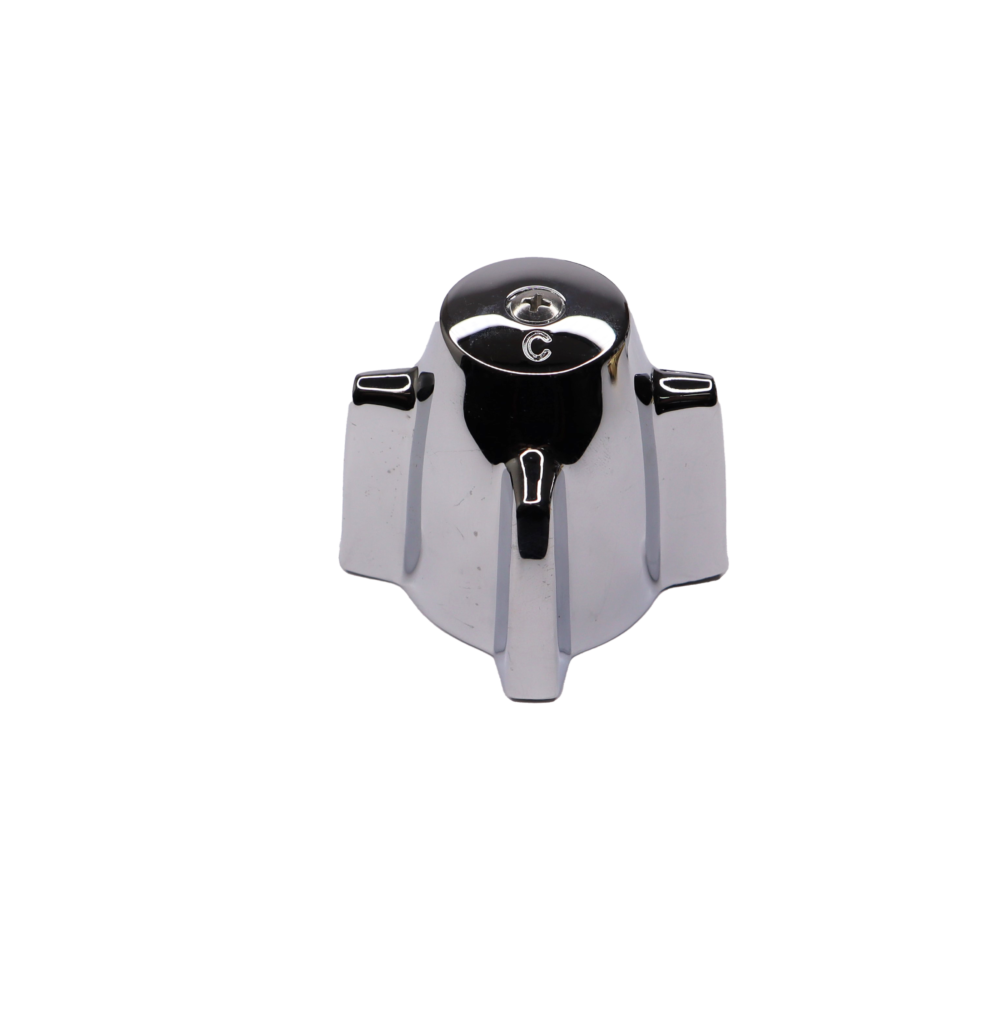 Polished chrome 4 arm canopy handle with stainless screw.