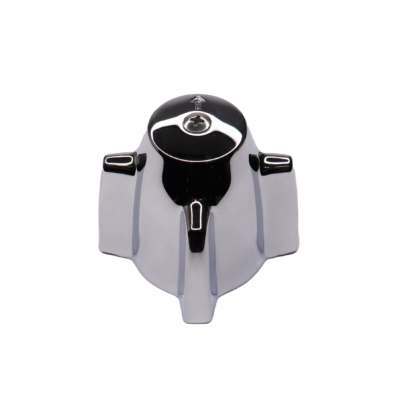 Bright polished chrome diverter handle with 4 sided handle grips and stainles screw.