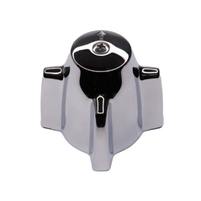 Bright polished chrome diverter handle with 4 sided handle grips and stainles screw.