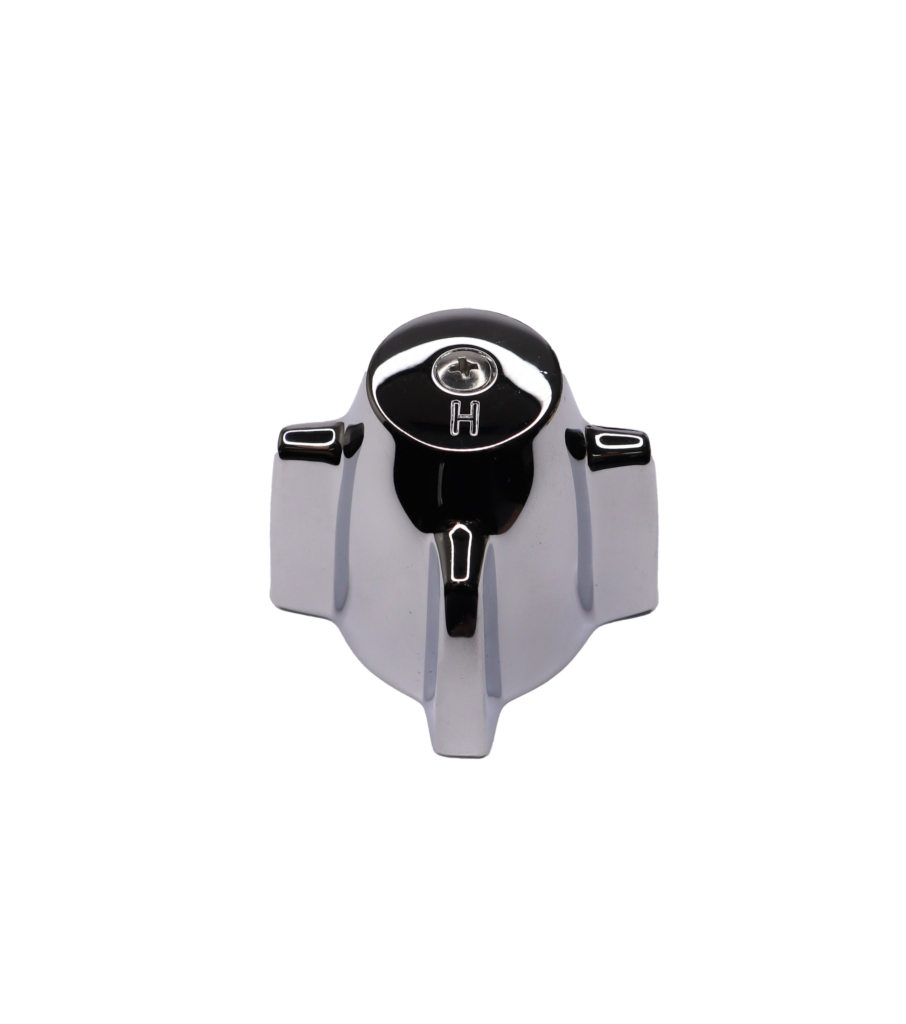 Polished chrome 4 arm canopy handle with stainless screw.