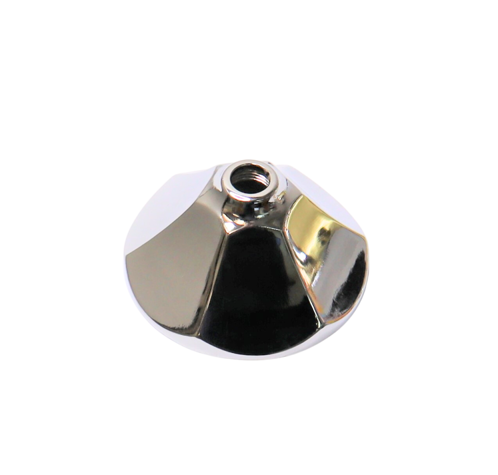 Polished chrome escutheon with internal threads.