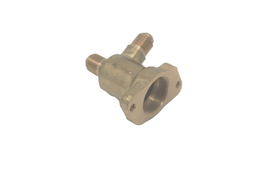 Bright brass body with threaded connections.