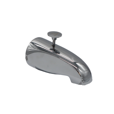 Polished chrome brass diverter tub spout.
