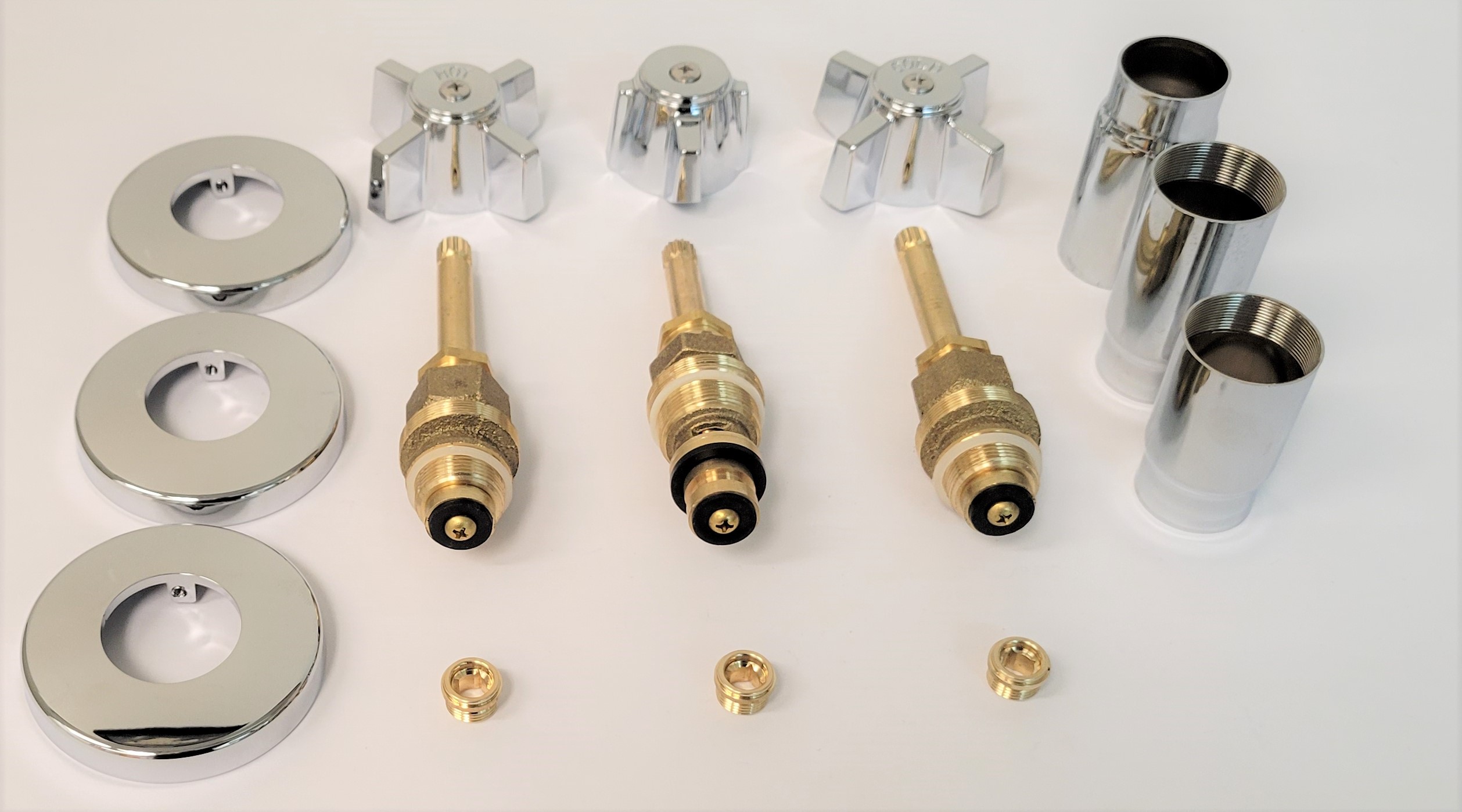 Chrome Plated 3 Handle Rebuild Kit for Sterling Faucet Noel's
