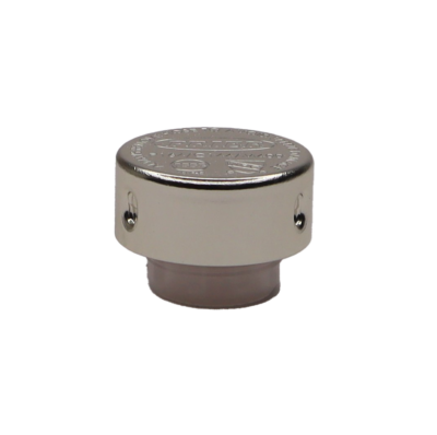 White plastic vacuum breaker with polished chrome vacuum breaker cap.