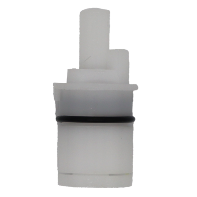 White plastic cartridge wiht black rubber o-ring.