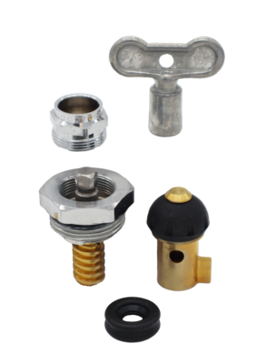 Die cast metal handle polished chrome packing nut & head nut assembly blakc rubber washer and brass & rubber yoke assembly.