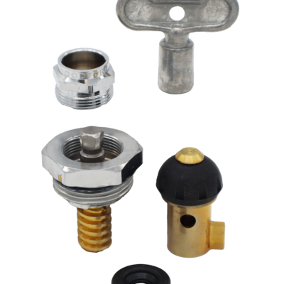 Die cast metal handle polished chrome packing nut & head nut assembly blakc rubber washer and brass & rubber yoke assembly.