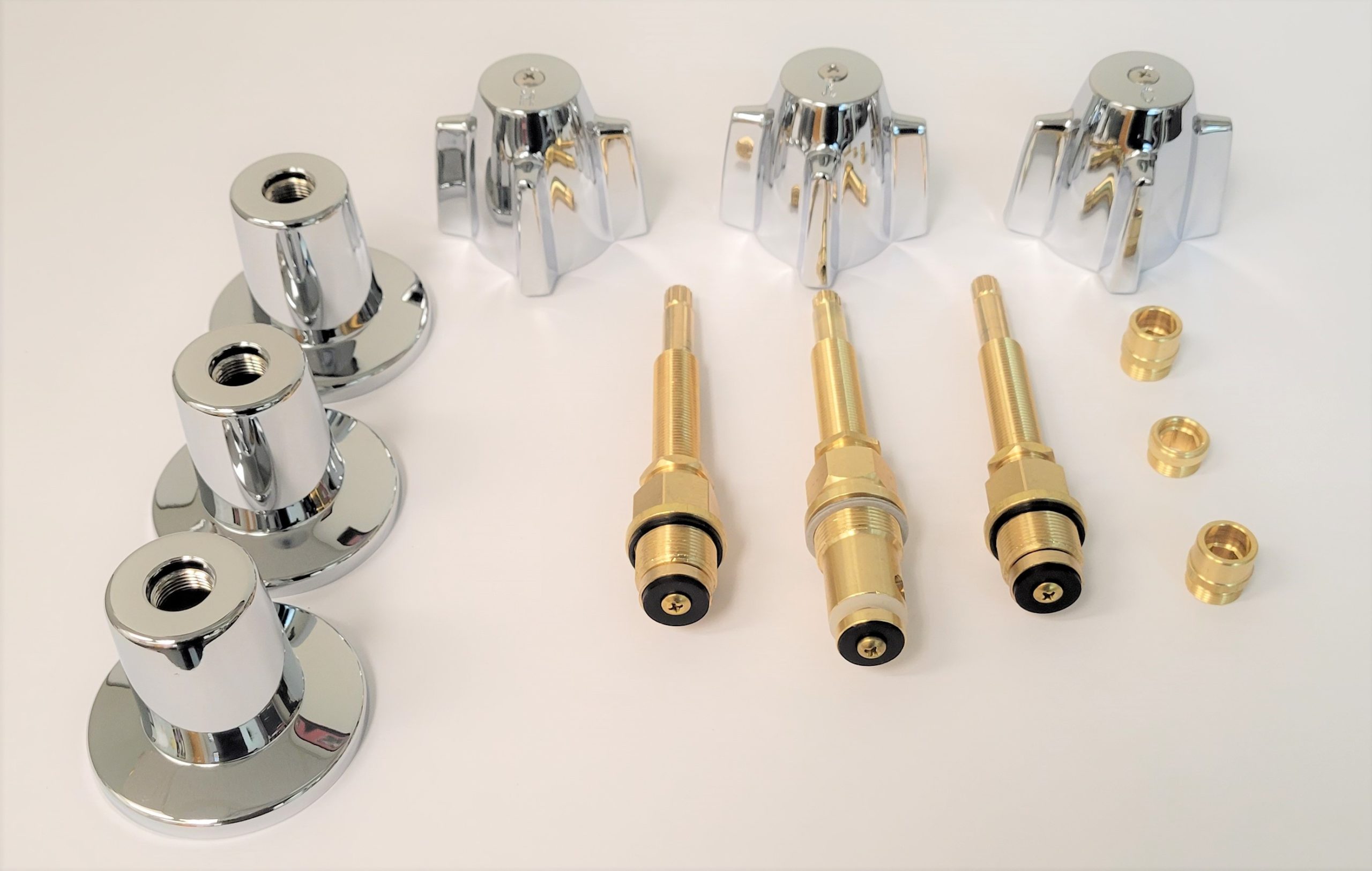 3 Handle Chrome Plated Rebuild Kit for Central Brass Noel's Plumbing