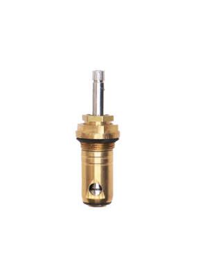 Bright brass body with polished chrome stem with black orings.